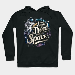 Cosmic Solitude: Vintage Astronaut Typography Poster Hoodie